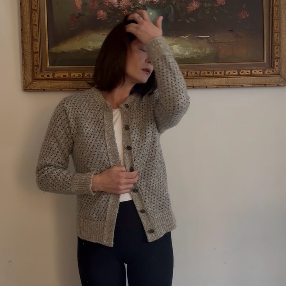 L.L. Bean Sweaters - Vintage LL BEAN grey Knit Cardigan Sweater